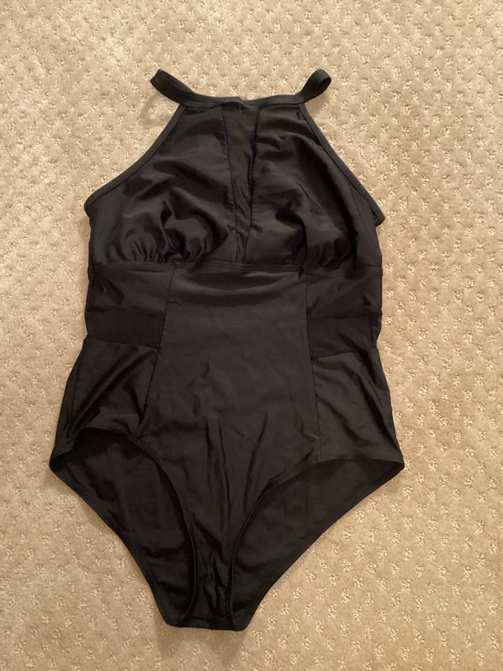 Black High-Neck One-Piece Swimsuit